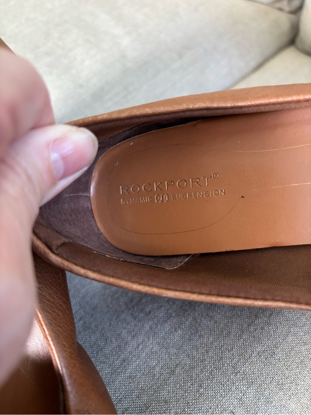 Rockport‎ Dynamic Suspension Brown Leather Comfort Wedge Loafers - Picture 2 of 6
